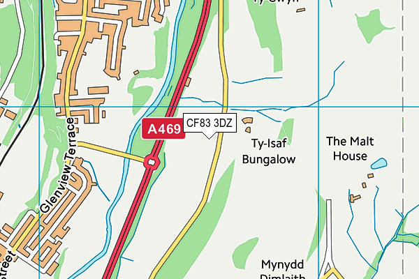 CF83 3DZ map - OS VectorMap District (Ordnance Survey)