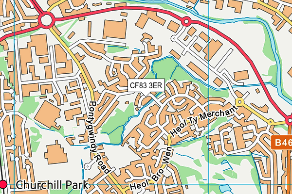 CF83 3ER map - OS VectorMap District (Ordnance Survey)