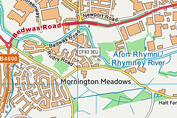 CF83 3EU map - OS VectorMap District (Ordnance Survey)