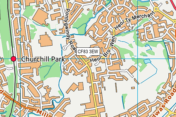 CF83 3EW map - OS VectorMap District (Ordnance Survey)