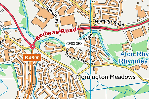 CF83 3EX map - OS VectorMap District (Ordnance Survey)