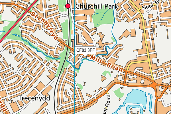 CF83 3FF map - OS VectorMap District (Ordnance Survey)