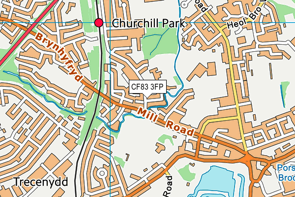 CF83 3FP map - OS VectorMap District (Ordnance Survey)