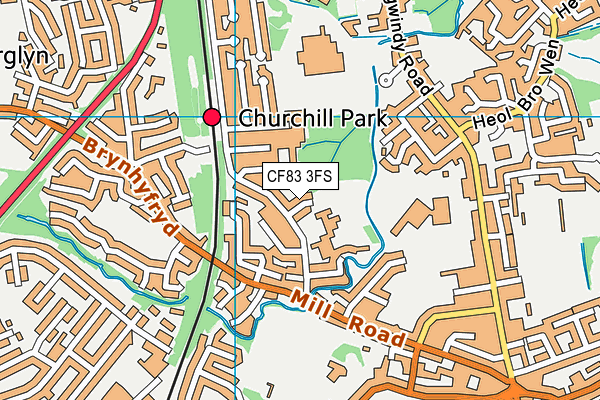 CF83 3FS map - OS VectorMap District (Ordnance Survey)