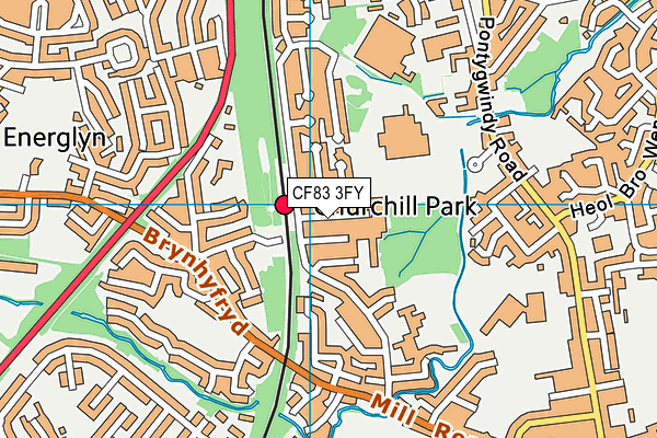 CF83 3FY map - OS VectorMap District (Ordnance Survey)