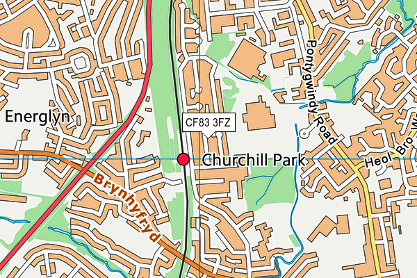 CF83 3FZ map - OS VectorMap District (Ordnance Survey)