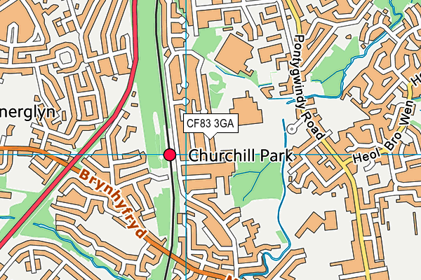 CF83 3GA map - OS VectorMap District (Ordnance Survey)