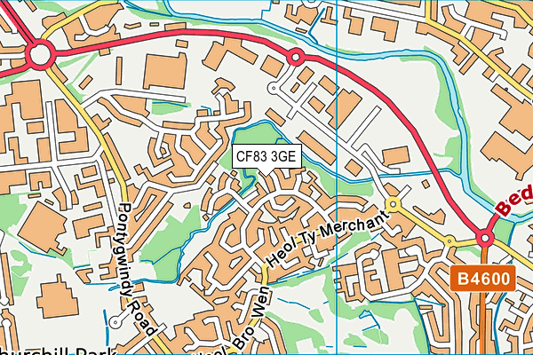 CF83 3GE map - OS VectorMap District (Ordnance Survey)