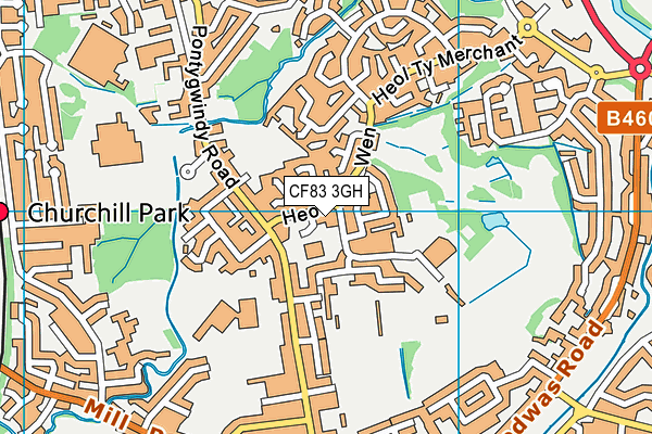 CF83 3GH map - OS VectorMap District (Ordnance Survey)