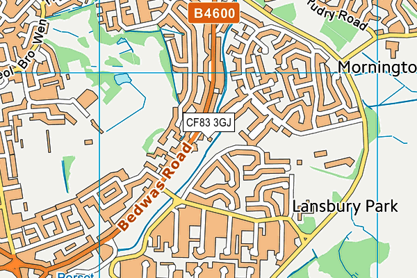 CF83 3GJ map - OS VectorMap District (Ordnance Survey)