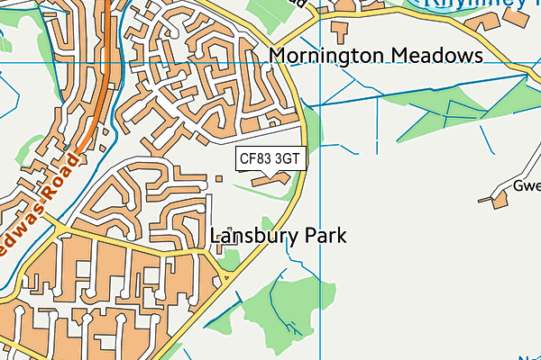 St James Primary map (CF83 3GT) - OS VectorMap District (Ordnance Survey)