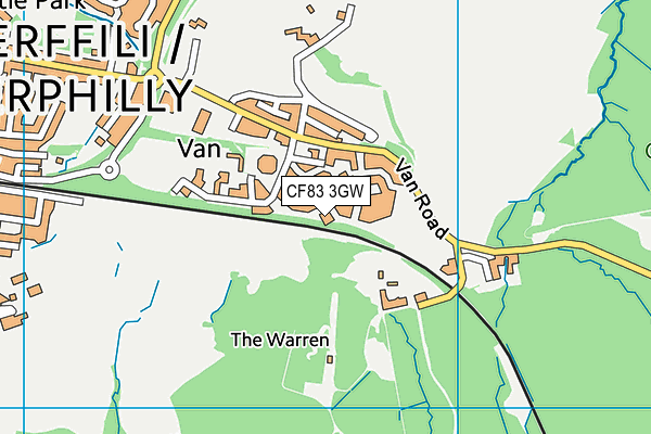 CF83 3GW map - OS VectorMap District (Ordnance Survey)