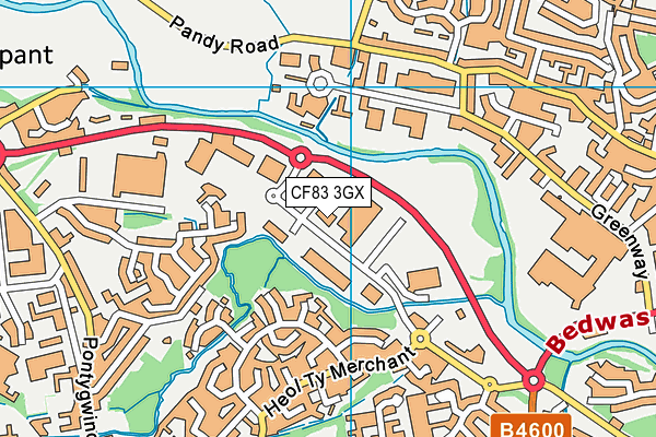 CF83 3GX map - OS VectorMap District (Ordnance Survey)