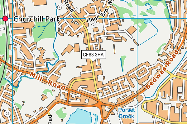 CF83 3HA map - OS VectorMap District (Ordnance Survey)