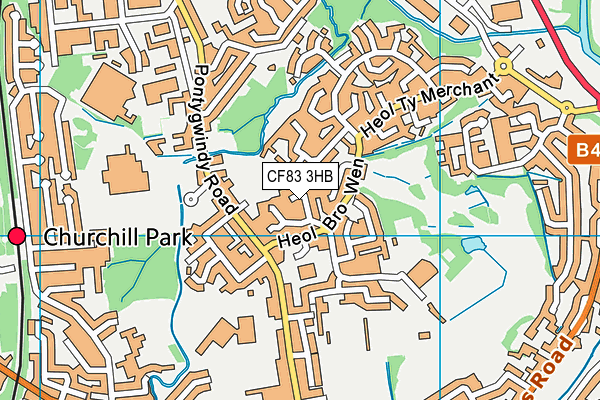 CF83 3HB map - OS VectorMap District (Ordnance Survey)