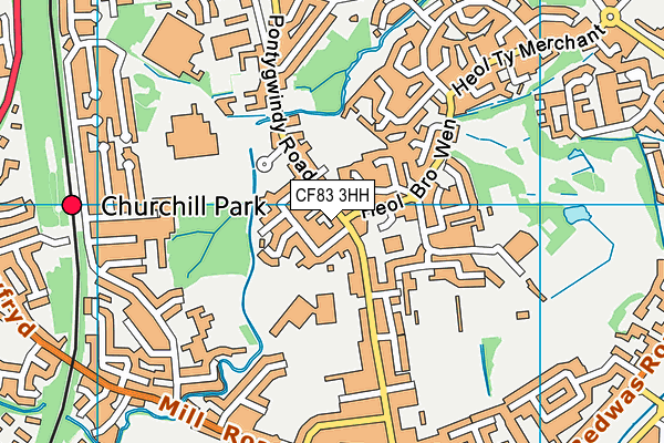 CF83 3HH map - OS VectorMap District (Ordnance Survey)