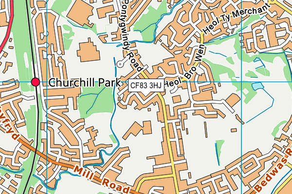 CF83 3HJ map - OS VectorMap District (Ordnance Survey)