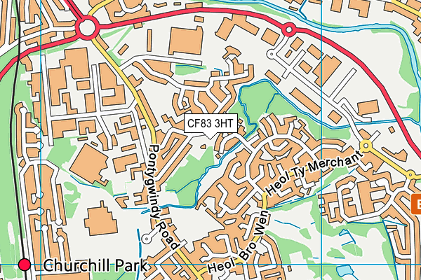 CF83 3HT map - OS VectorMap District (Ordnance Survey)