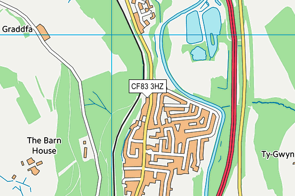 CF83 3HZ map - OS VectorMap District (Ordnance Survey)