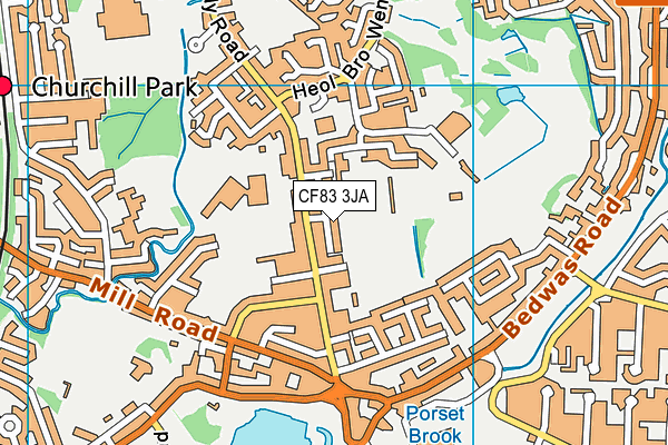 CF83 3JA map - OS VectorMap District (Ordnance Survey)