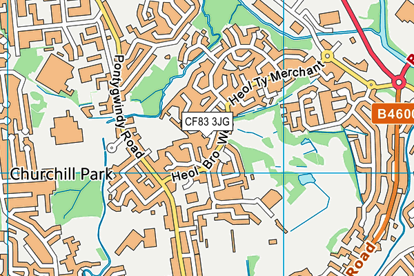 CF83 3JG map - OS VectorMap District (Ordnance Survey)