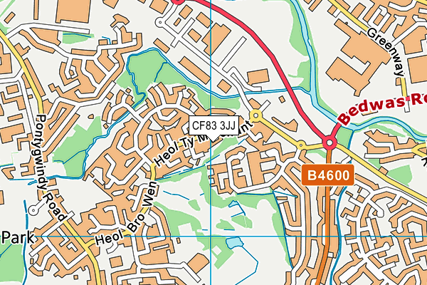 CF83 3JJ map - OS VectorMap District (Ordnance Survey)