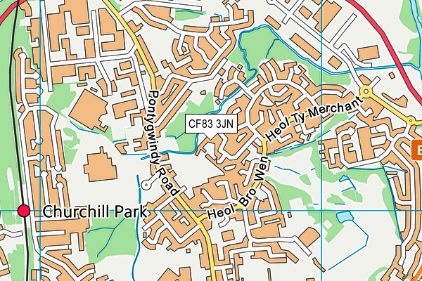 CF83 3JN map - OS VectorMap District (Ordnance Survey)