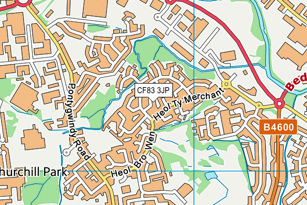 CF83 3JP map - OS VectorMap District (Ordnance Survey)
