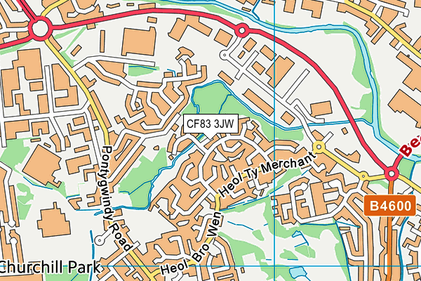 CF83 3JW map - OS VectorMap District (Ordnance Survey)