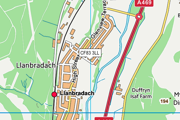 CF83 3LL map - OS VectorMap District (Ordnance Survey)