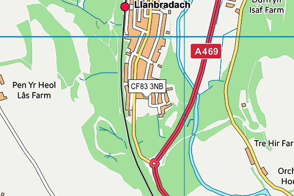 CF83 3NB map - OS VectorMap District (Ordnance Survey)