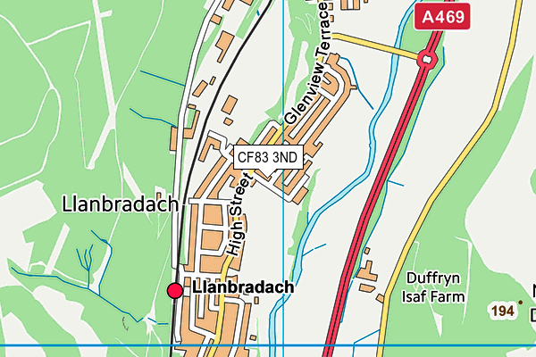 CF83 3ND map - OS VectorMap District (Ordnance Survey)