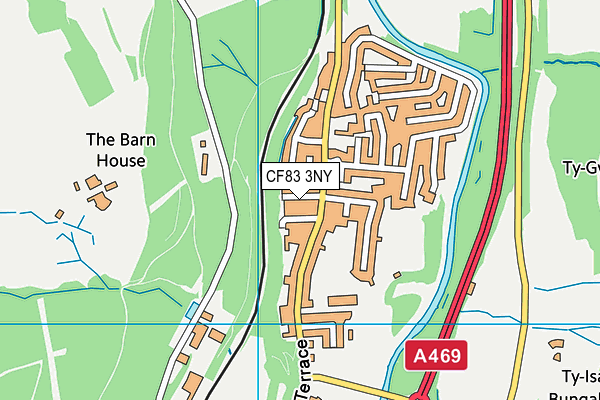 CF83 3NY map - OS VectorMap District (Ordnance Survey)