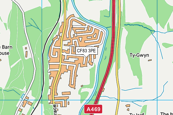 CF83 3PE map - OS VectorMap District (Ordnance Survey)