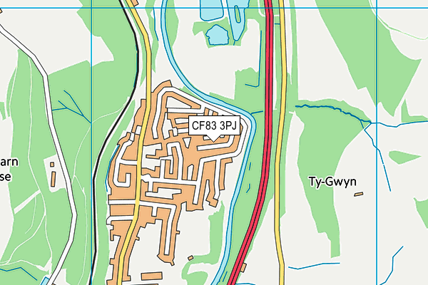 CF83 3PJ map - OS VectorMap District (Ordnance Survey)