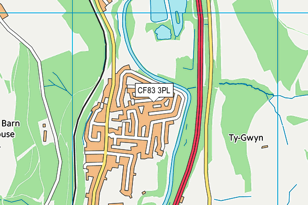 CF83 3PL map - OS VectorMap District (Ordnance Survey)