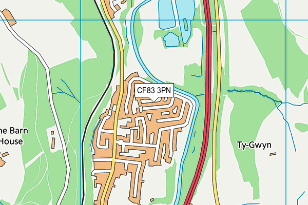 CF83 3PN map - OS VectorMap District (Ordnance Survey)