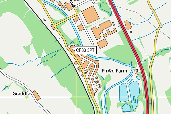 CF83 3PT map - OS VectorMap District (Ordnance Survey)