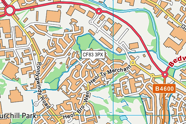 CF83 3PX map - OS VectorMap District (Ordnance Survey)