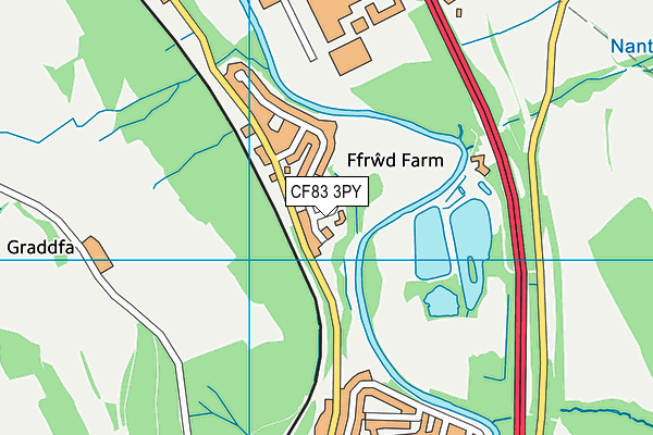 CF83 3PY map - OS VectorMap District (Ordnance Survey)