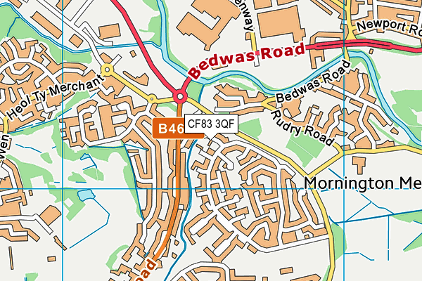 CF83 3QF map - OS VectorMap District (Ordnance Survey)