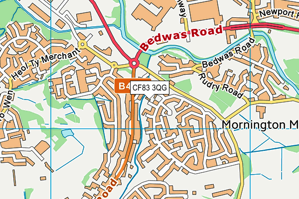 CF83 3QG map - OS VectorMap District (Ordnance Survey)