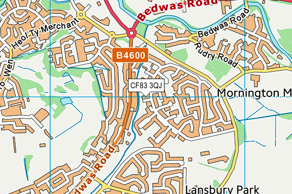 CF83 3QJ map - OS VectorMap District (Ordnance Survey)