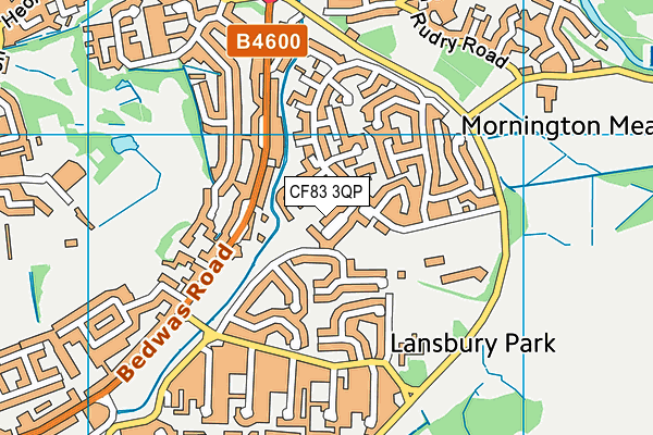 CF83 3QP map - OS VectorMap District (Ordnance Survey)