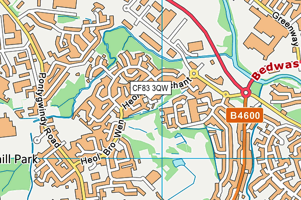 CF83 3QW map - OS VectorMap District (Ordnance Survey)