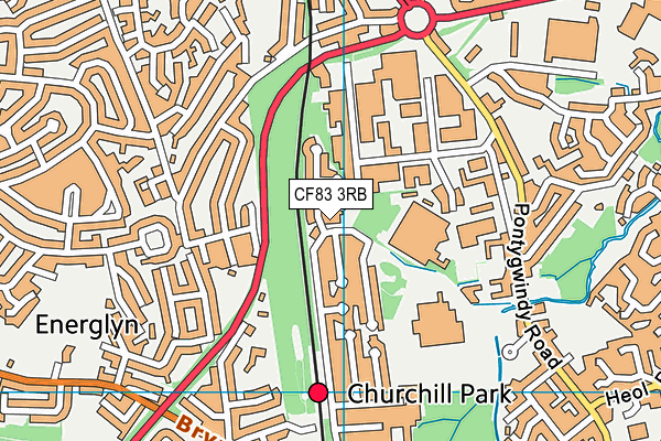 CF83 3RB map - OS VectorMap District (Ordnance Survey)