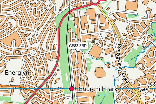 CF83 3RD map - OS VectorMap District (Ordnance Survey)