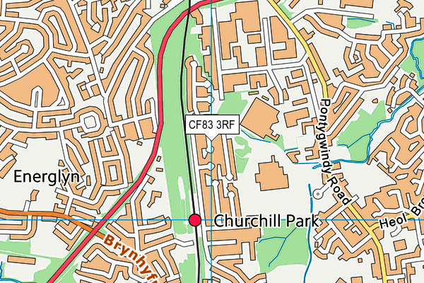 CF83 3RF map - OS VectorMap District (Ordnance Survey)