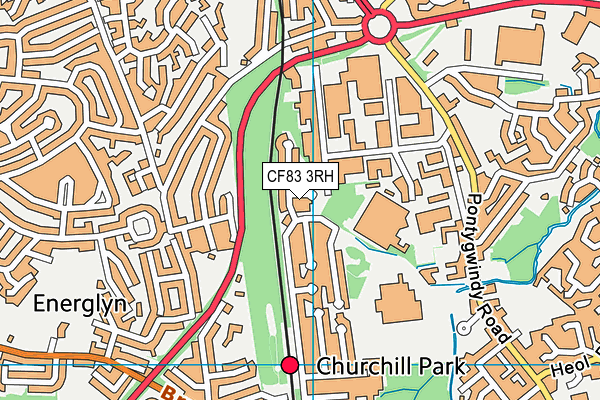 CF83 3RH map - OS VectorMap District (Ordnance Survey)