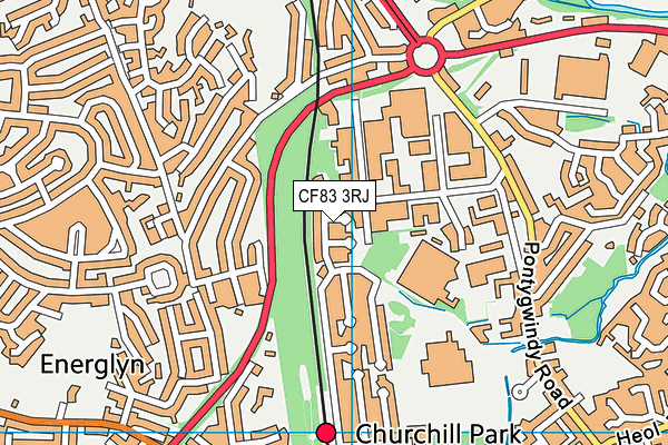 CF83 3RJ map - OS VectorMap District (Ordnance Survey)